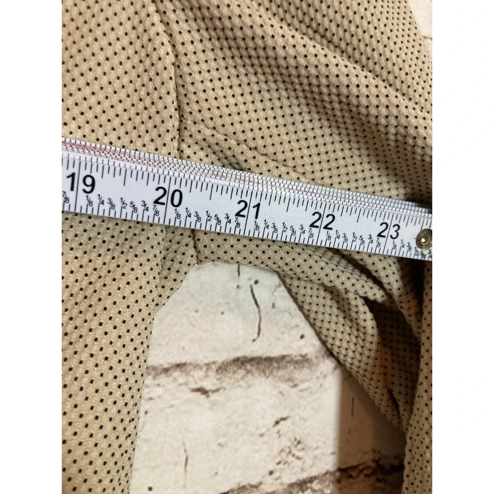 ZARA Zara Perforated Embroidery Blazer 14 Tan with Black‎ Speckles One Button
